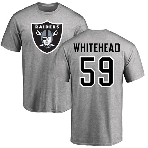 Men Oakland Raiders Ash Tahir Whitehead Name and Number Logo NFL Football #59 T Shirt